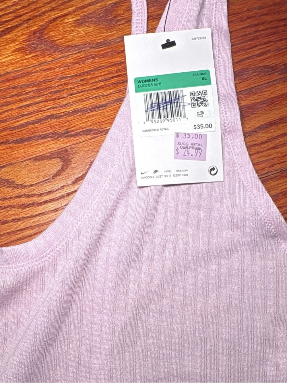 NWT Nike Lilac Ribbed Double-Strap Cami - Picture 3 of 8